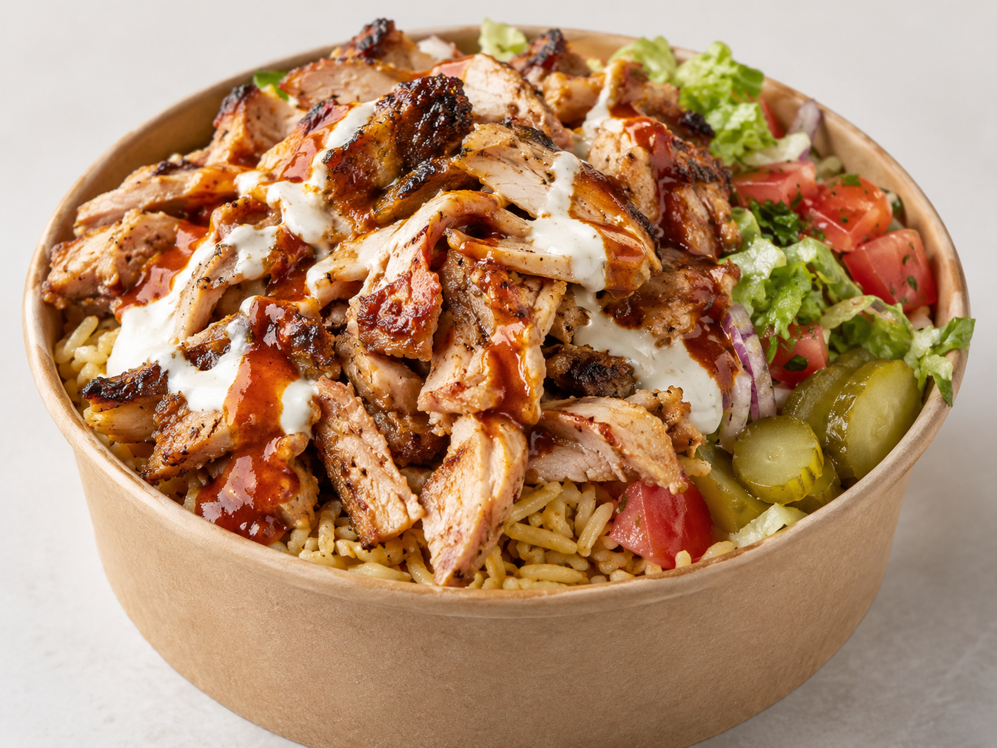 Mediterranean chicken rice bowl